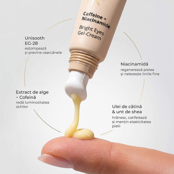 Gel-Cream Eye Contour for Brightening Caffeine + Niacinamide, Perfect Glow