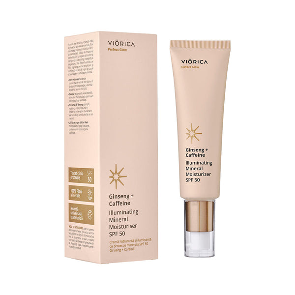 Moisturizing and Illuminating Cream with Mineral Protection SPF 50 Ginseng + Caffeine, Perfect Glow