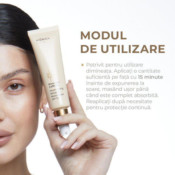 Moisturizing and Illuminating Cream with Mineral Protection SPF 50 Ginseng + Caffeine, Perfect Glow