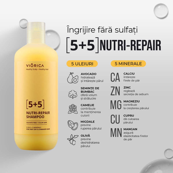 Shampoo Nutri-Repair 5+5 for Very Dry and Damaged Hair, Viorica